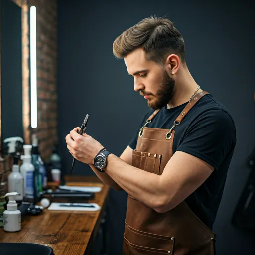 Barbero trabajando